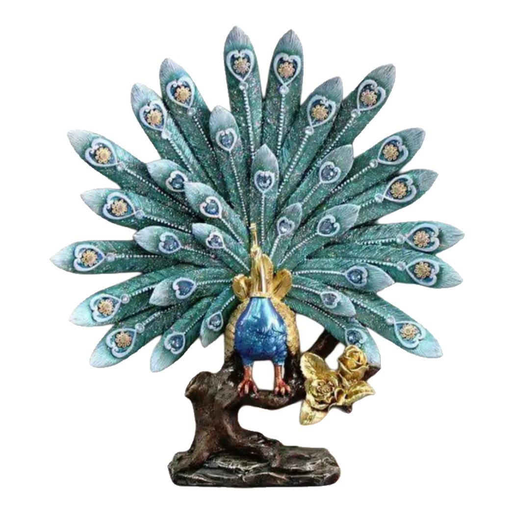 Maison Couture - Tượng Khổng Tước Royal Paon Plumage - Empress Fan 29x31 cm