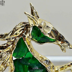 Maison Couture - Tượng Ngựa Bằng Đồng Đá Flotite Green - Brasson Équestre Cheval Émeraude 20x40-CẬU HAI HOME DECOR
