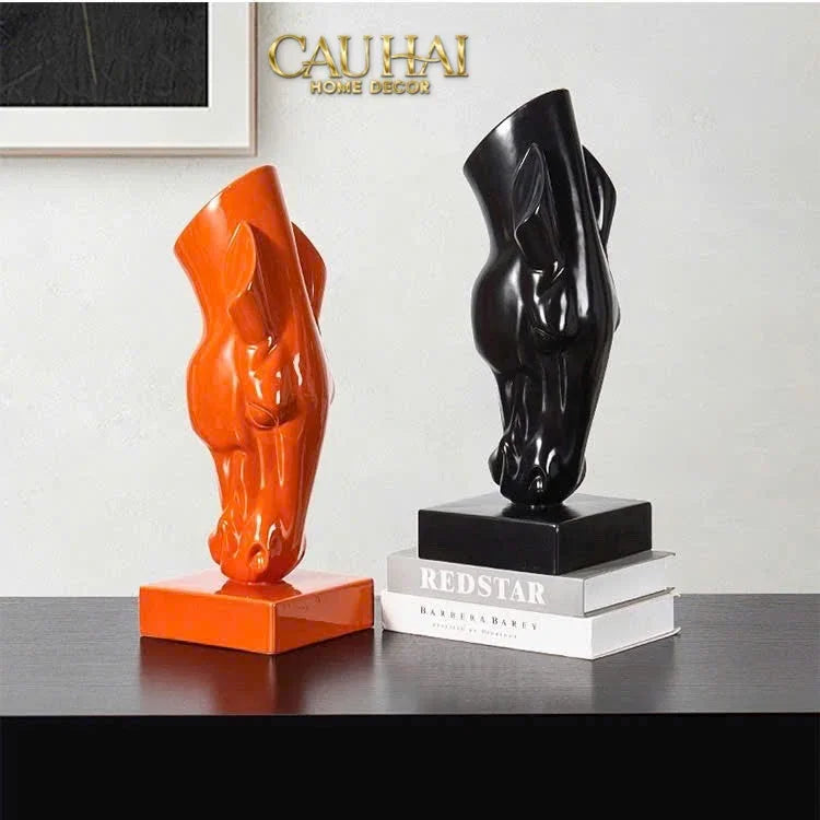 Maison Couture - Tượng Ngựa Bình Hoa Tête De Cheval Savoir Atélier Vessel H49-TƯỢNG TRANG TRÍ-CẬU HAI HOME DECOR