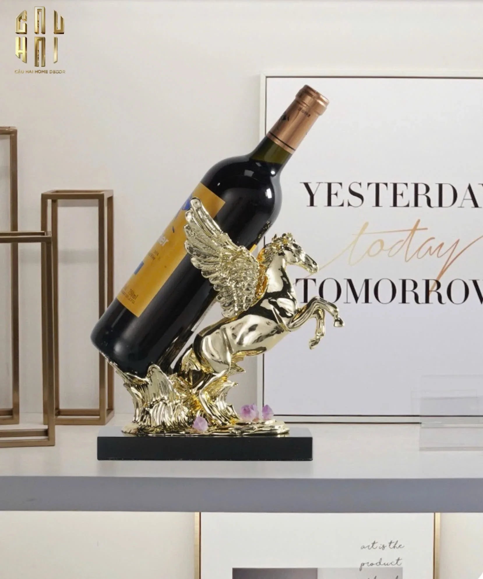 Maison Couture - Tượng Ngựa Đế Đỡ Chai Vang - Elite Pegasus Wine Stand - CẬU HAI HOME DECOR