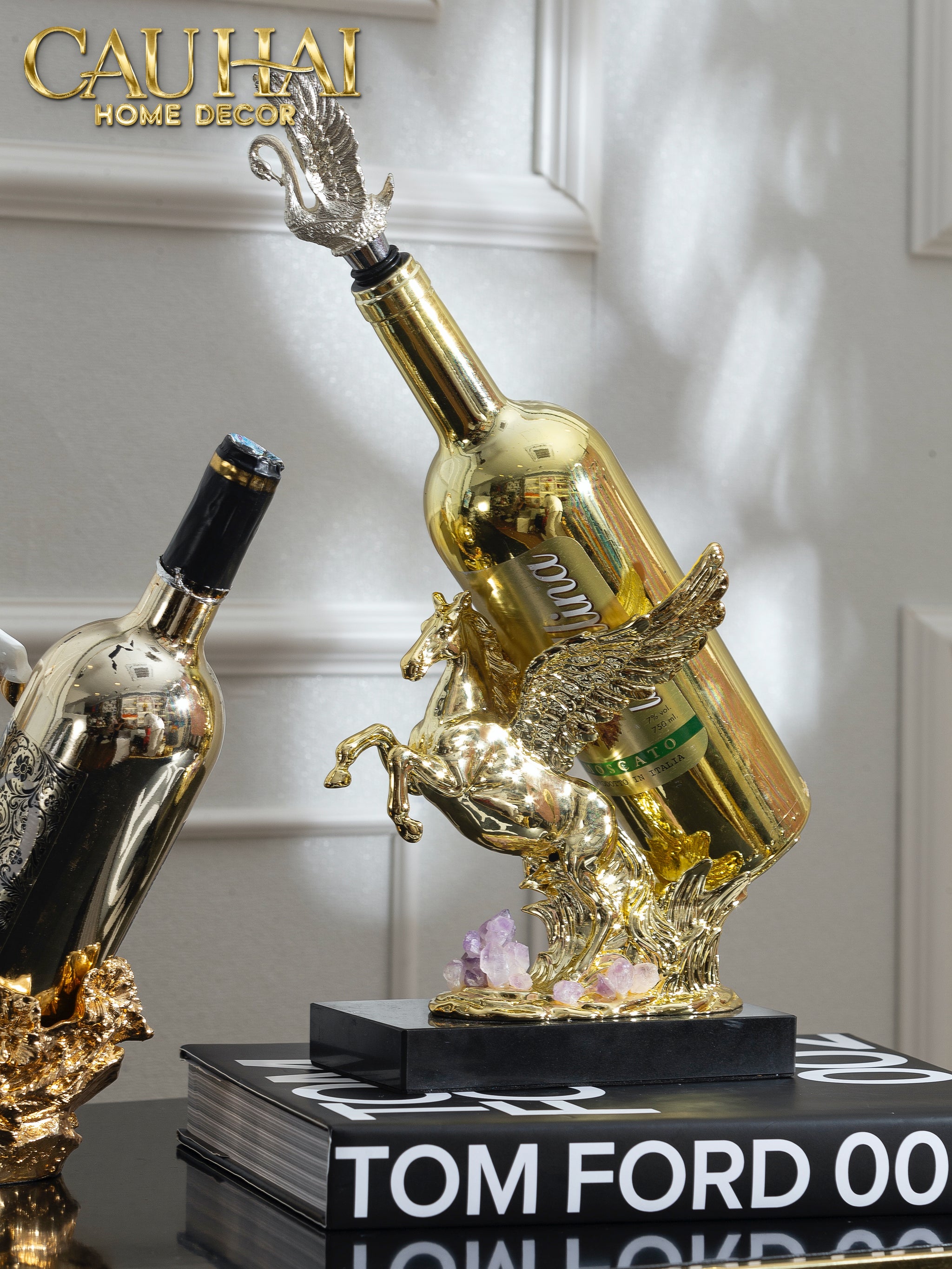 Maison Couture - Tượng Ngựa Đế Đỡ Chai Vang - Elite Pegasus Wine Stand - CẬU HAI HOME DECOR