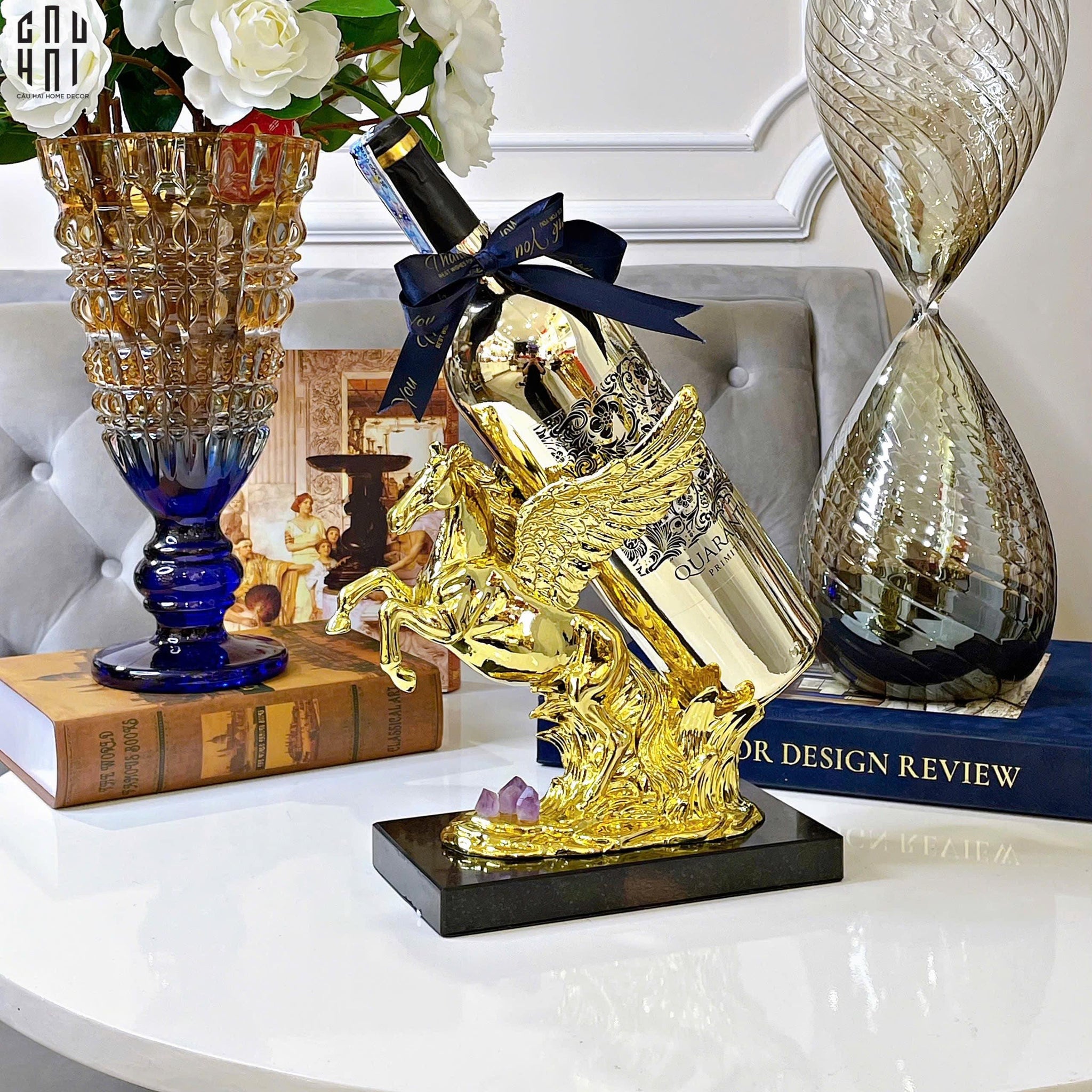 Maison Couture - Tượng Ngựa Đế Đỡ Chai Vang - Elite Pegasus Wine Stand - CẬU HAI HOME DECOR