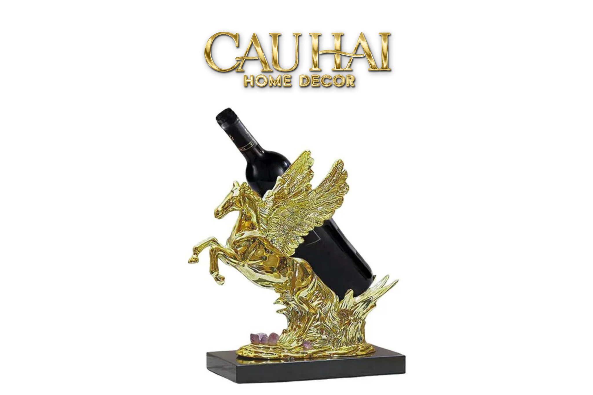 Maison Couture - Tượng Ngựa Đế Đỡ Chai Vang - Elite Pegasus Wine Stand - CẬU HAI HOME DECOR