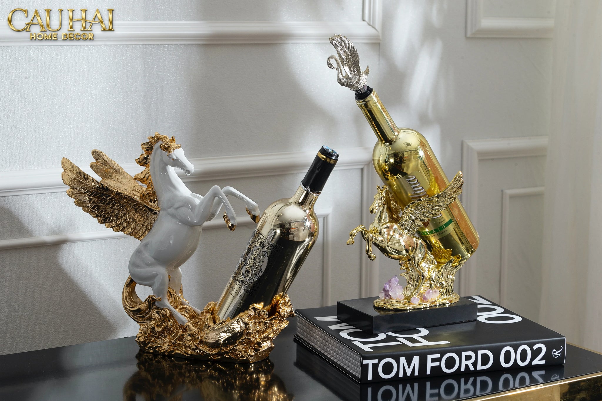 Maison Couture - Tượng Ngựa Đế Đỡ Chai Vang - Elite Pegasus Wine Stand-TƯỢNG TRANG TRÍ-CẬU HAI HOME DECOR