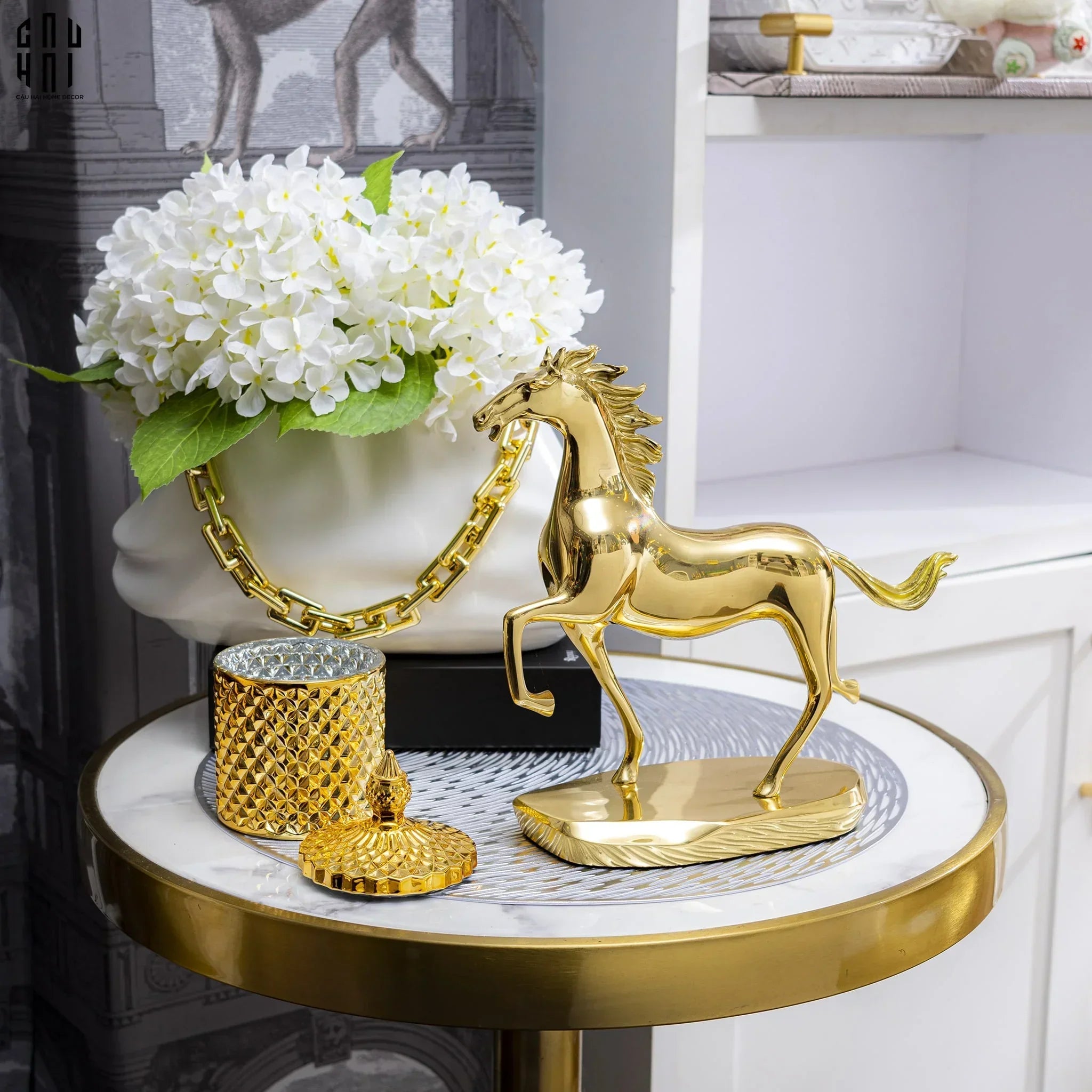 Maison Couture - Tượng Ngựa Đồng Brasson Cheval De Fortune Première H24-TƯỢNG TRANG TRÍ-CẬU HAI HOME DECOR