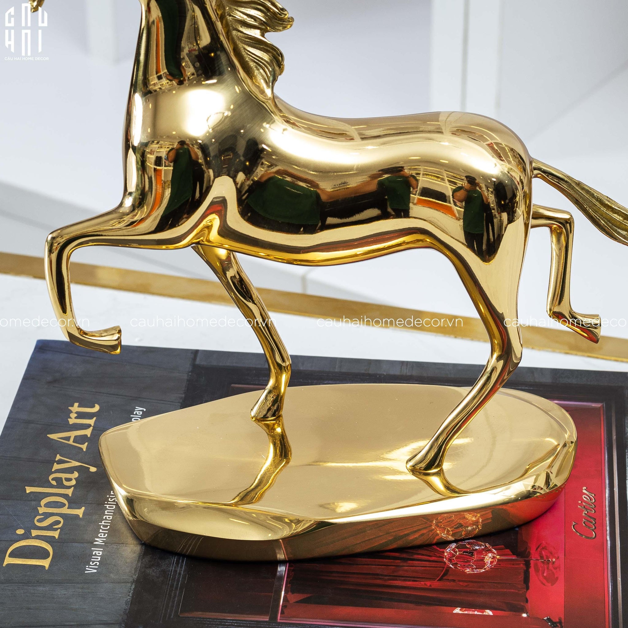 Maison Couture - Tượng Ngựa Đồng Brasson Cheval De Fortune Première H24-TƯỢNG TRANG TRÍ-CẬU HAI HOME DECOR