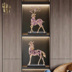 Maison Couture - Tượng Ngựa Đồng Đá Thạch Anh Tím - Thiên Mã Sentinel Prime Améthyste Stallion Équestre - 10x26x37-CẬU HAI HOME DECOR