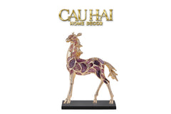 Maison Couture - Tượng Ngựa Đồng Đá Thạch Anh Tím - Thiên Mã Sentinel Prime Améthyste Stallion Équestre - 10x26x37-CẬU HAI HOME DECOR