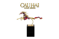 Maison Couture - Tượng Ngựa Đồng Thạch Anh Tím Améthyste Aurélion Ascendant Stallion H35-TƯỢNG TRANG TRÍ-CẬU HAI HOME DECOR