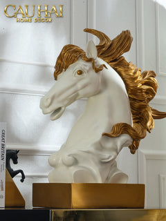 Maison Couture - Tượng Ngựa Kim Mã Cavalliere D'Or H60-CẬU HAI HOME DECOR