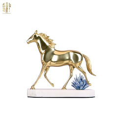 Maison Couture - Tượng Ngựa Phi Bằng Đồng Đá Thạch Anh Xanh - Brasson Quartz Royale Paladin 27x26x10-CẬU HAI HOME DECOR