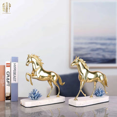 Maison Couture - Tượng Ngựa Phi Bằng Đồng Đá Thạch Anh Xanh - Brasson Quartz Royale Paladin 27x26x10-CẬU HAI HOME DECOR