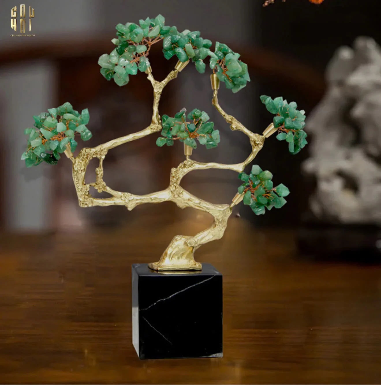 Maison Couture - Tượng Nhánh Cây Bonsai Brasson Gemstone - Tree Of Fortune 30x24x8-TƯỢNG TRANG TRÍ-CẬU HAI HOME DECOR