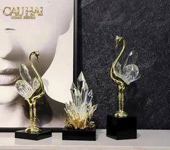 Maison Couture - Tượng Thạch Anh Céleste Crystal Flame - Obsidian Base H30-TƯỢNG TRANG TRÍ-CẬU HAI HOME DECOR