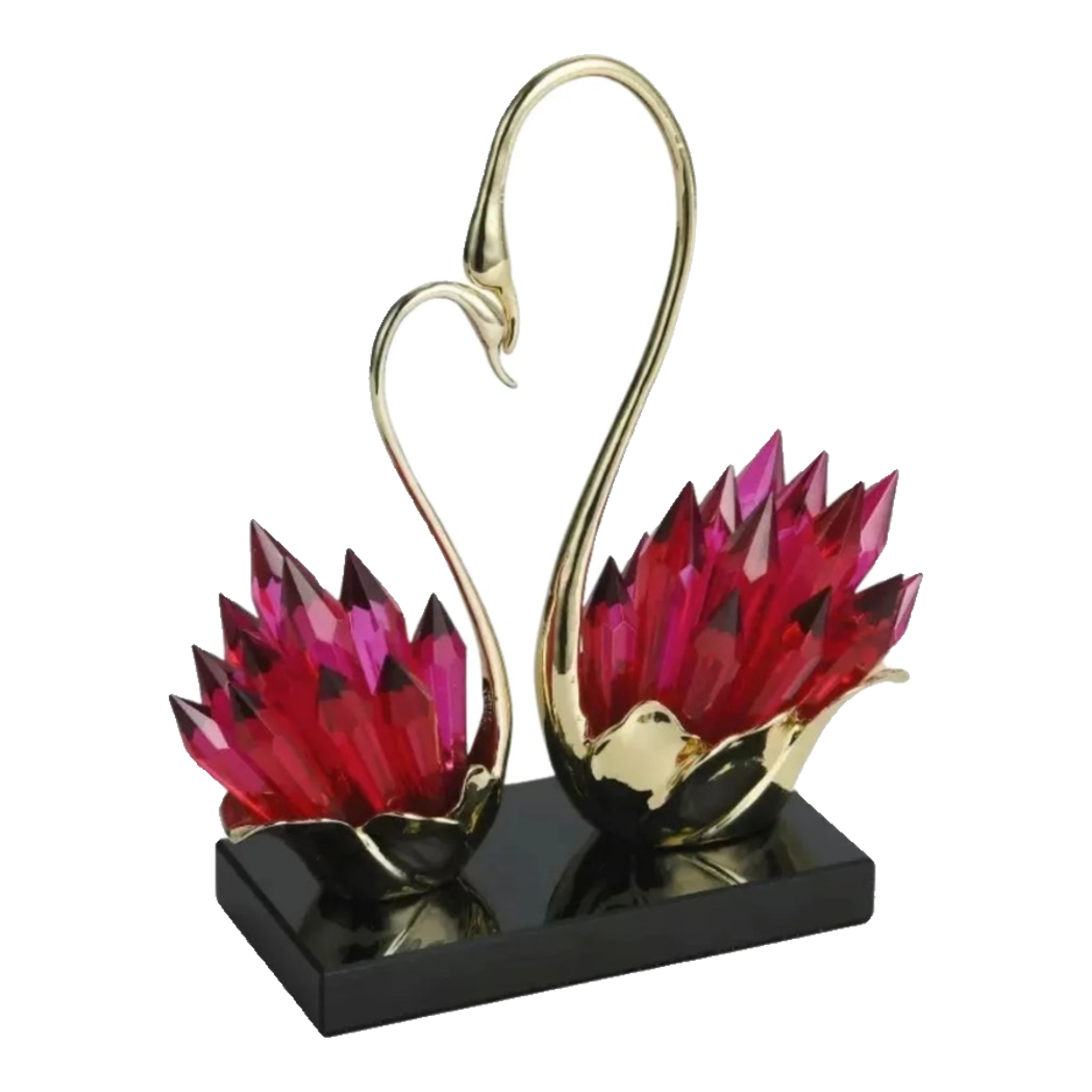 Maison Couture - Tượng Thiên Nga Vĩnh Cửu - Les Cygnes d’Amour Ruby Swan Cristalleries