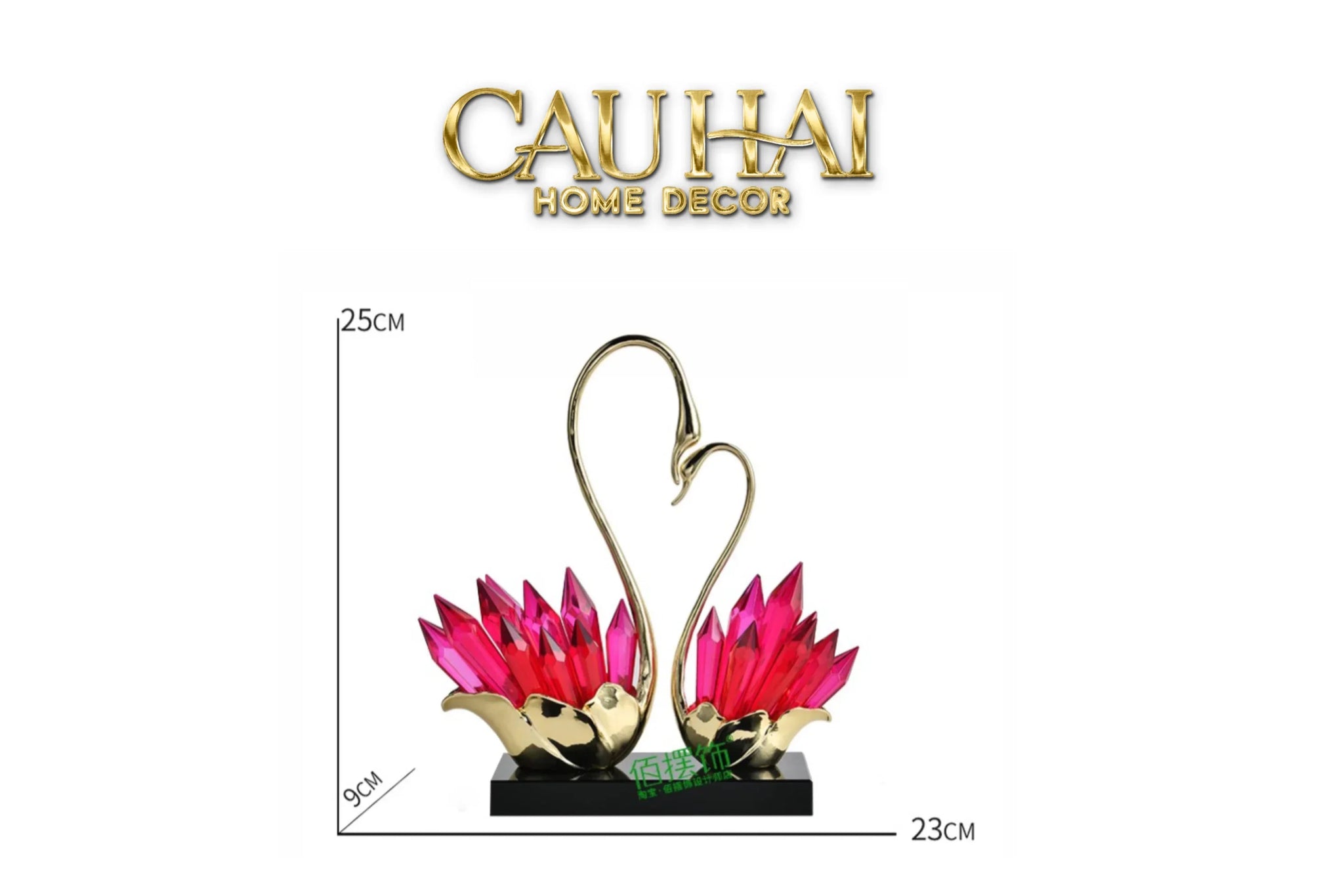 Maison Couture - Tượng Thiên Nga Vĩnh Cửu - Les Cygnes d’Amour Ruby Swan Cristalleries-TƯỢNG TRANG TRÍ-CẬU HAI HOME DECOR