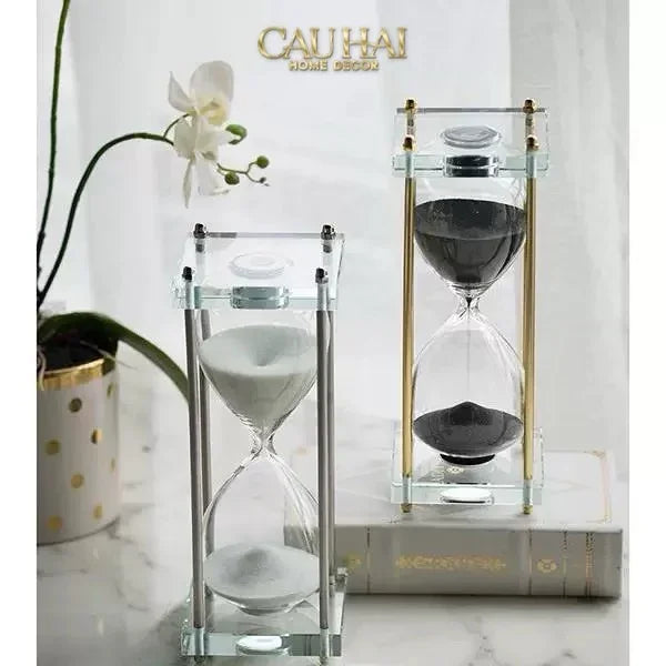 Maison Couture - Tượng Trang Trí Đồng Hồ Cát Cristalleries Lumière Acry Charcoal 30Mins D25-TƯỢNG TRANG TRÍ-CẬU HAI HOME DECOR