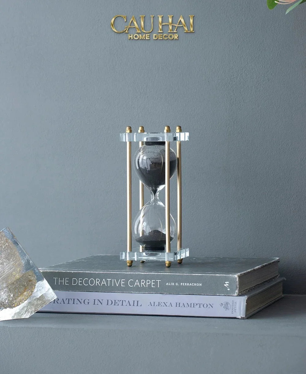 Maison Couture - Tượng Trang Trí Đồng Hồ Cát Cristalleries Lumière Acry Charcoal 30Mins D25-TƯỢNG TRANG TRÍ-CẬU HAI HOME DECOR