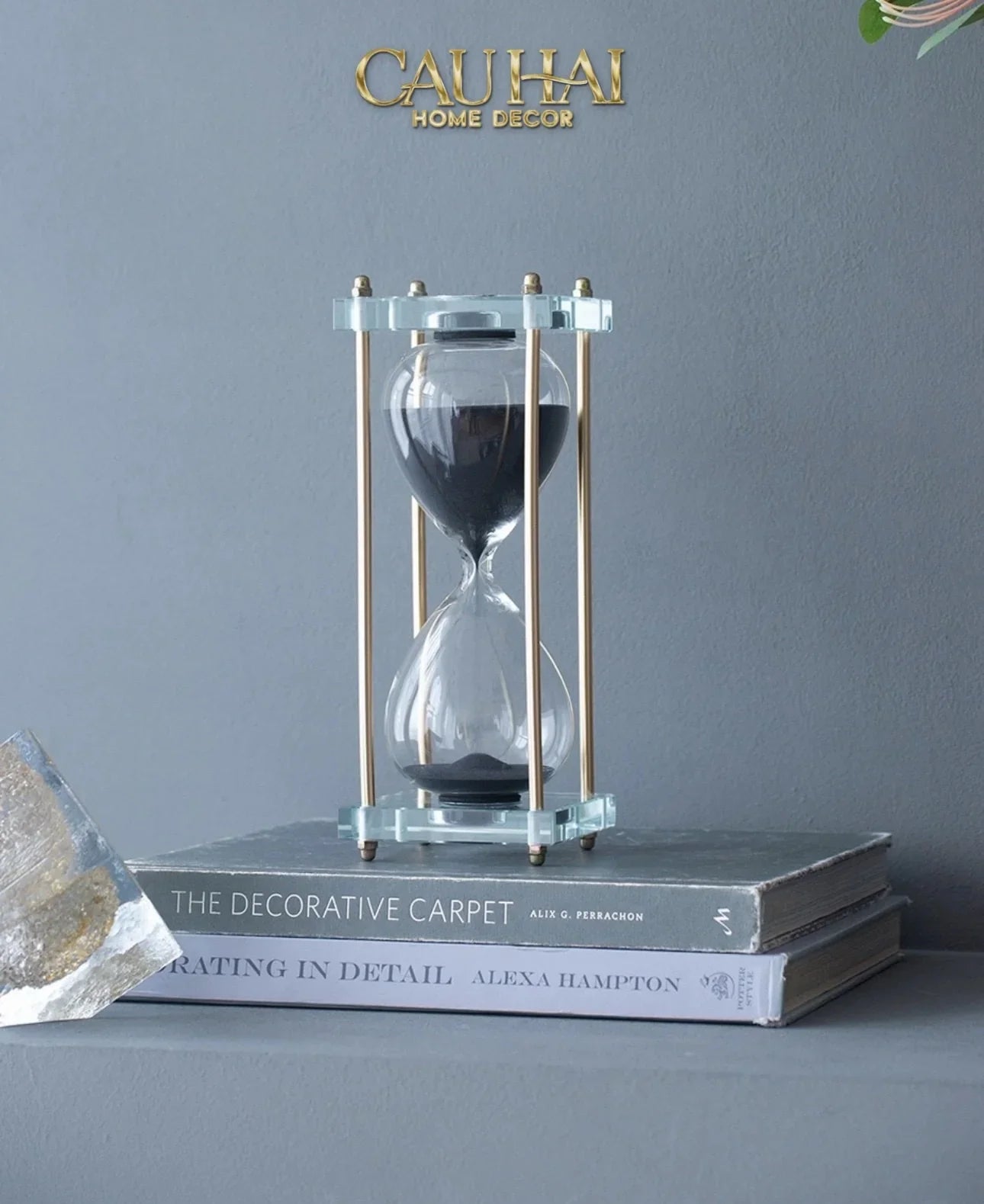 Maison Couture - Tượng Trang Trí Đồng Hồ Cát Cristalleries Lumière Acry Charcoal 30Mins D25-CẬU HAI HOME DECOR