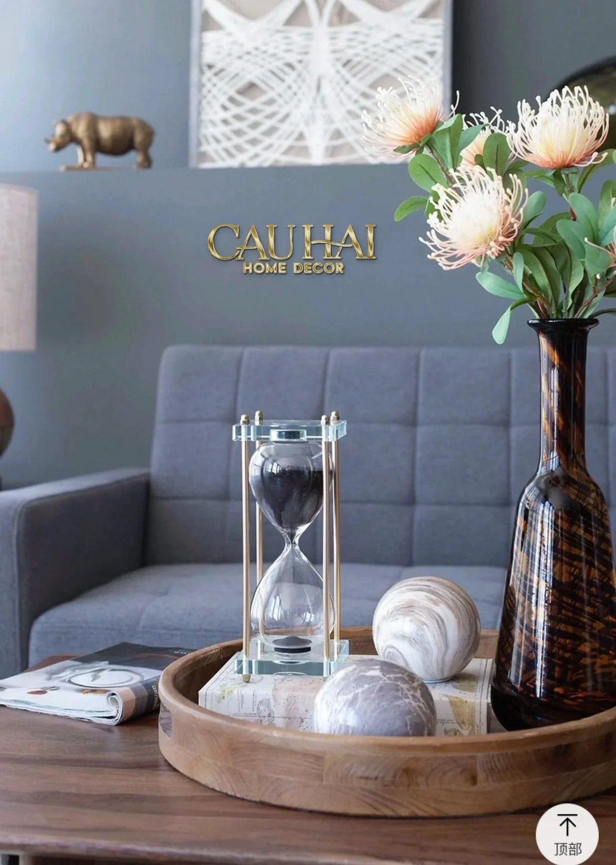 Maison Couture - Tượng Trang Trí Đồng Hồ Cát Cristalleries Lumière Acry Charcoal 30Mins D25-TƯỢNG TRANG TRÍ-CẬU HAI HOME DECOR