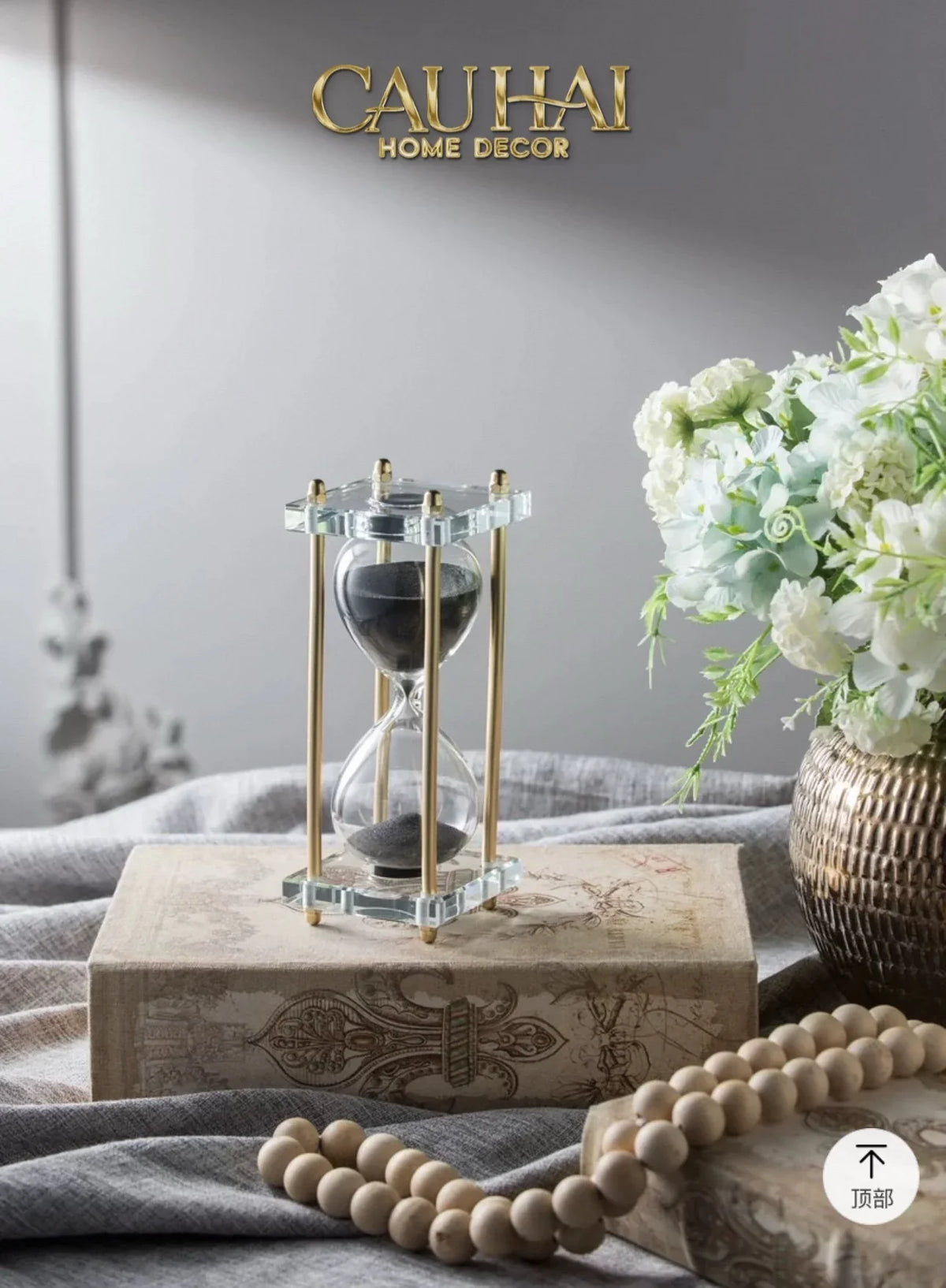 Maison Couture - Tượng Trang Trí Đồng Hồ Cát Cristalleries Lumière Acry Charcoal 30Mins D25-TƯỢNG TRANG TRÍ-CẬU HAI HOME DECOR