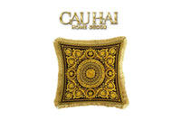 Maison Couture - Vỏ Gối Nhung Chenille Medusa V Class- Crete de Fleur - Noir Gold 45-VỎ GỐI-CẬU HAI HOME DECOR