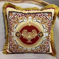 Maison Couture - Vỏ Gối Nhung Chenille Medusa V Class - Crete de Fleur - Vermilion Royale 45-VỎ GỐI-CẬU HAI HOME DECOR