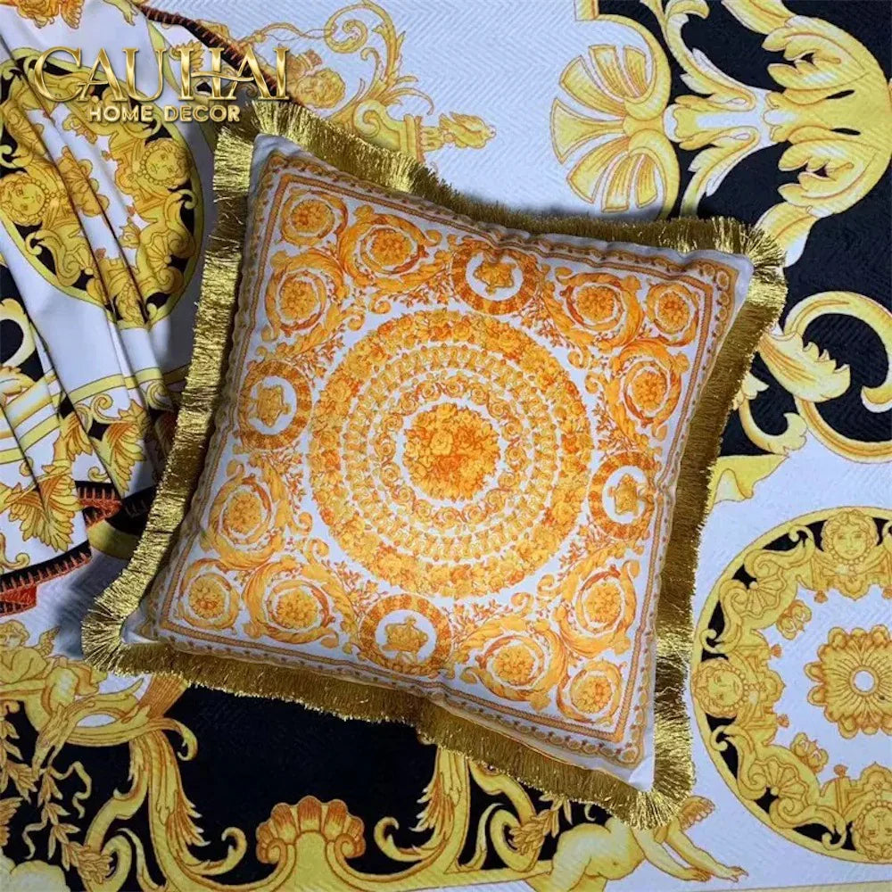 Maison Couture - Vỏ Gối Nhung Chenille Medusa V Class - Crete de Fleur - Vermilion Royale 45-VỎ GỐI-CẬU HAI HOME DECOR
