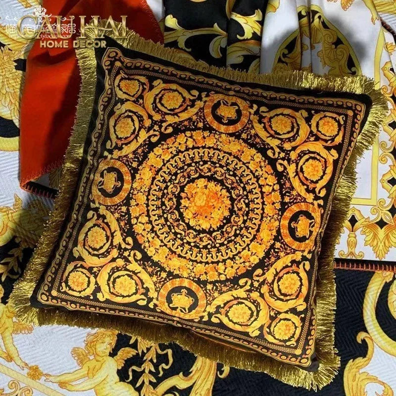 Maison Couture - Vỏ Gối Nhung Chenille Medusa V Class - Crete de Fleur - Vermilion Royale 45-VỎ GỐI-CẬU HAI HOME DECOR
