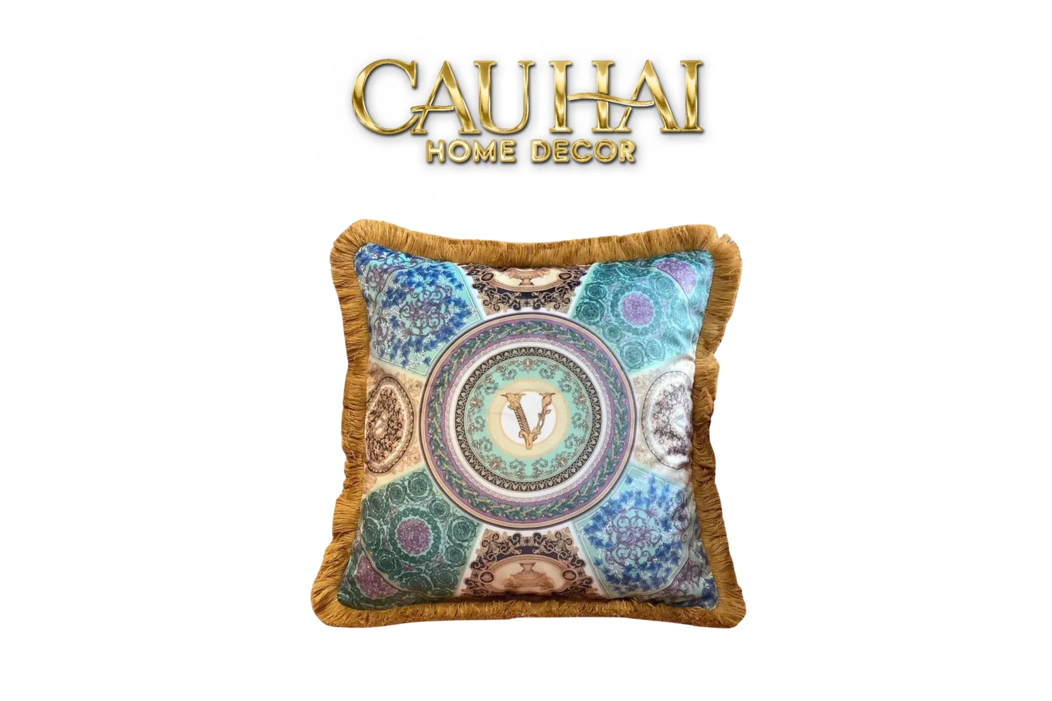 Maison Couture - Vỏ Gối Nhung Chenille V Class Medusa - Virtus Multicolore 45-CẬU HAI HOME DECOR