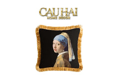 Maison Couture - Vỏ Gối Nhung La Jeune Fille À La Perle By Vermeer 45-VỎ GỐI-CẬU HAI HOME DECOR