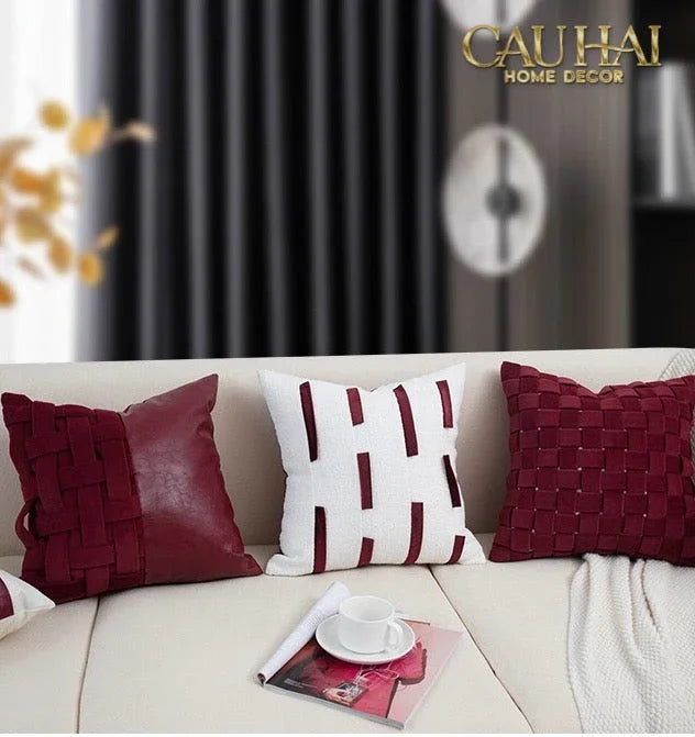 Maison Couture - Vỏ Gối Nhung Woven Mistletoe Holiday Velour 45-VỎ GỐI-CẬU HAI HOME DECOR