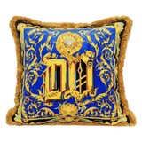 Maison Couture - Vỏ Gối V Class Baroque Acanthus Medusa Monogram Cushion 45 Royal Blue - Cậu Hai Home Decor