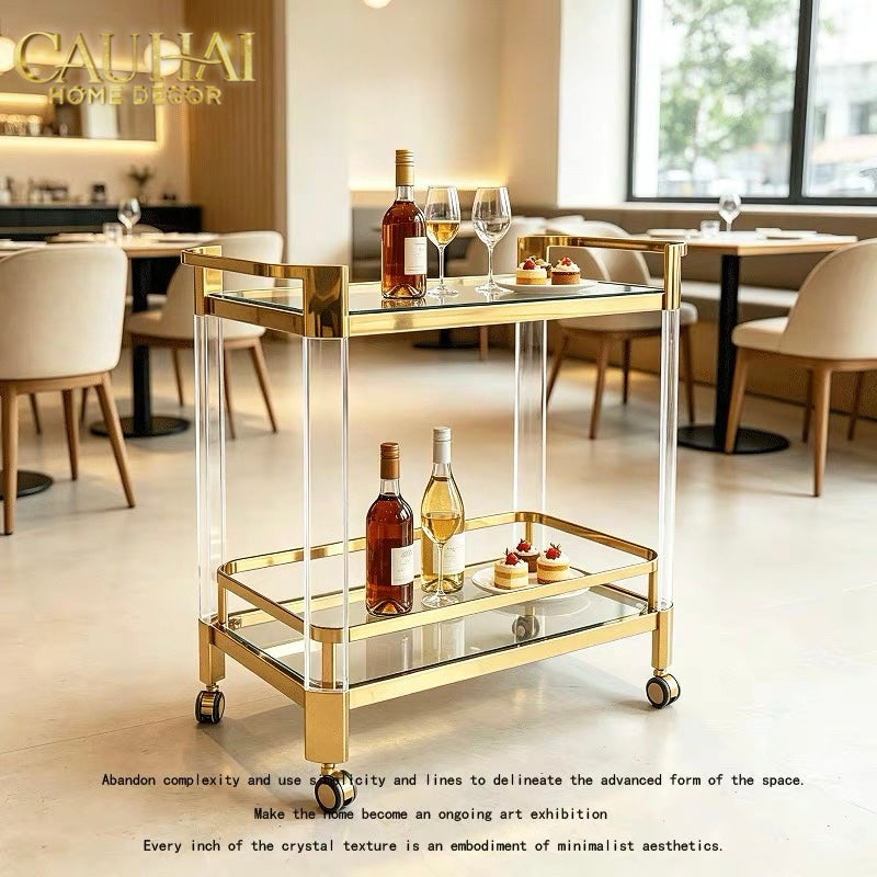Maison Couture - Xe Đẩy Quầy Bar / Bar Cart Christian Trolley Acrylic Modernist D'Or-XE ĐẨY BAR-CẬU HAI HOME DECOR