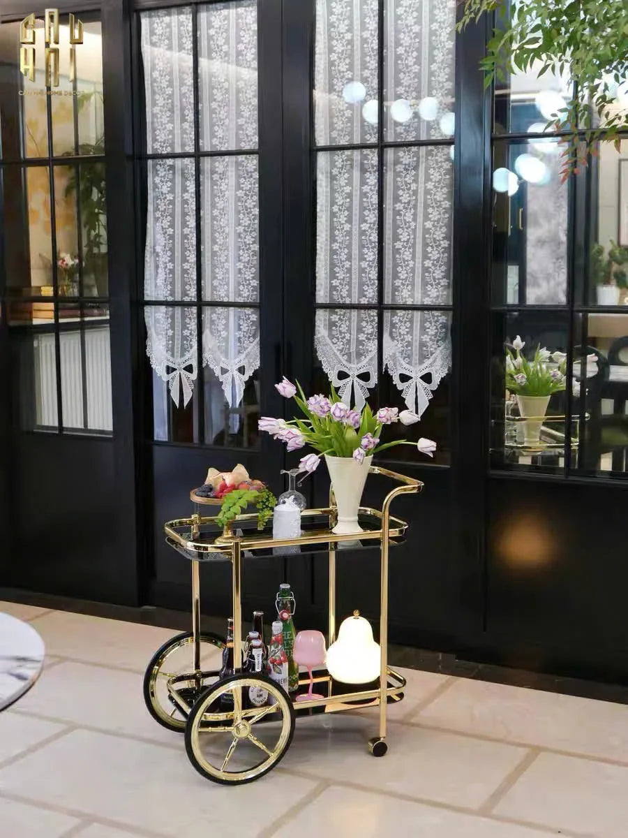 Maison Couture - Xe Đẩy Quầy Bar / Bar Cart Hemingway Trolley - Black Mirror 54x87x85-CẬU HAI HOME DECOR