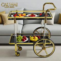 Maison Couture - Xe Đẩy Quầy Bar / Bar Cart Hemingway Trolley - Black Mirror 54x87x85-CẬU HAI HOME DECOR