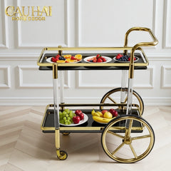 Maison Couture - Xe Đẩy Quầy Bar / Bar Cart Hemingway Trolley - Black Mirror 54x87x85-CẬU HAI HOME DECOR