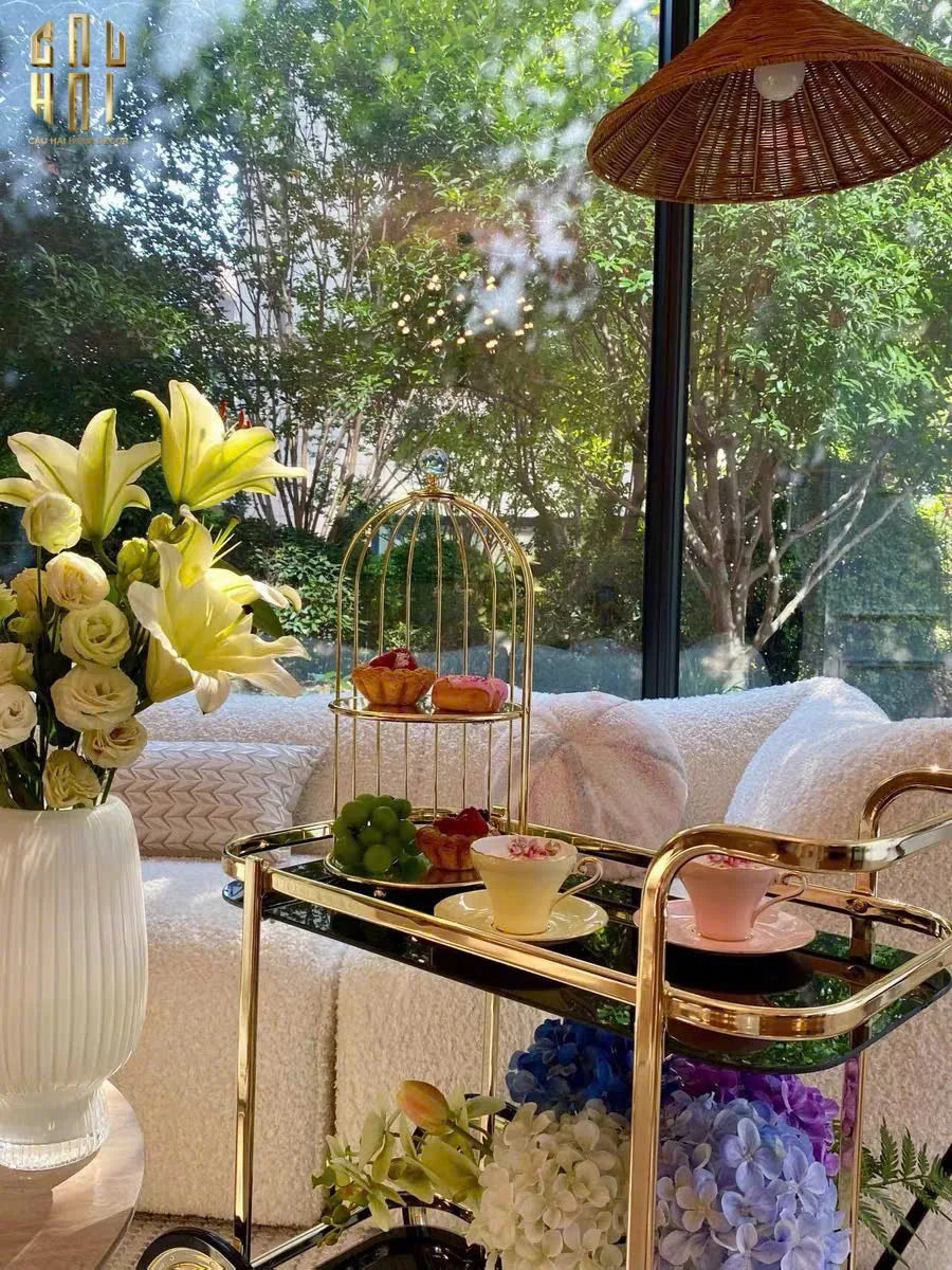 Maison Couture - Xe Đẩy Quầy Bar / Bar Cart Hemingway Trolley - Black Mirror 54x87x85-XE ĐẨY BAR-Đối tác tại Trung Quốc theo từng đơn đặt hàng-CẬU HAI HOME DECOR