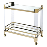 Xe Đẩy Quầy Bar Cart Christian Trolley Acrylic Modernist D'Or - Cậu Hai Home Decor