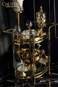 Maison Couture - Xe Đẩy Quầy Bar Cart Golden Lucid Acrylic Lumière Stemware-XE ĐẨY BAR-CẬU HAI HOME DECOR