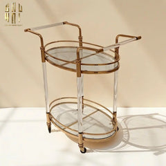 Maison Couture - Xe Đẩy Quầy Bar Cart Golden Lucid Acrylic Lumière Stemware-XE ĐẨY BAR-CẬU HAI HOME DECOR