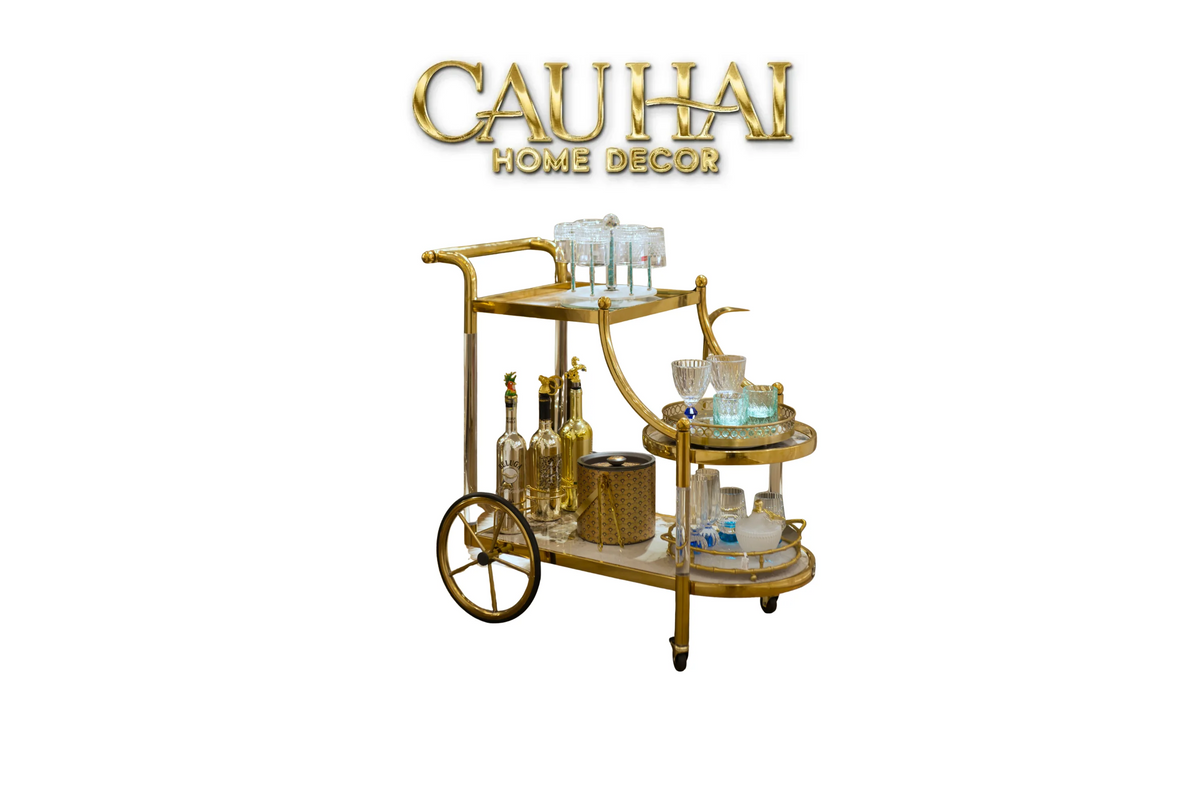 Maison Couture - Xe Đẩy Quầy Bar Grand Marble Aurelia Bar Cart Trolley 40x90x90-XE ĐẨY BAR-CẬU HAI HOME DECOR