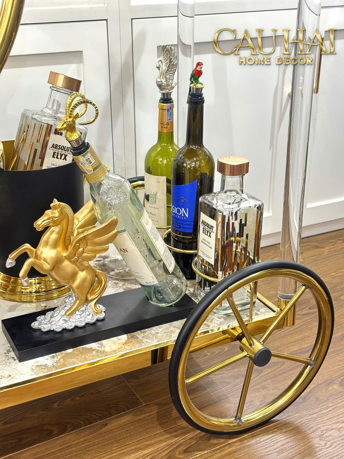 Maison Couture - Xe Đẩy Quầy Bar Grand Marble Aurelia Bar Cart Trolley 40x90x90-XE ĐẨY BAR-CẬU HAI HOME DECOR