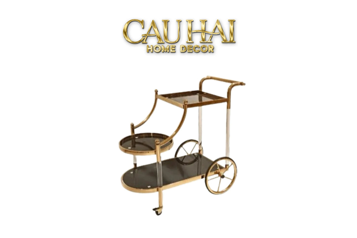 Maison Couture - Xe Đẩy Quầy Bar Grand Marquis Lusso Bar Cart Trolley 40x90x90-Bar Cart-CẬU HAI HOME DECOR