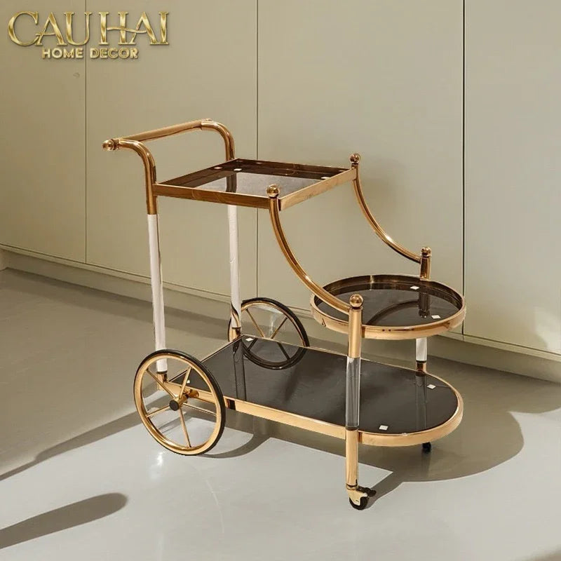 Maison Couture - Xe Đẩy Quầy Bar Grand Marquis Lusso Bar Cart Trolley 40x90x90-Bar Cart-CẬU HAI HOME DECOR
