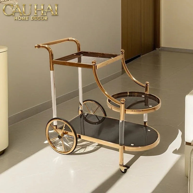 Maison Couture - Xe Đẩy Quầy Bar Grand Marquis Lusso Bar Cart Trolley 40x90x90-Bar Cart-CẬU HAI HOME DECOR