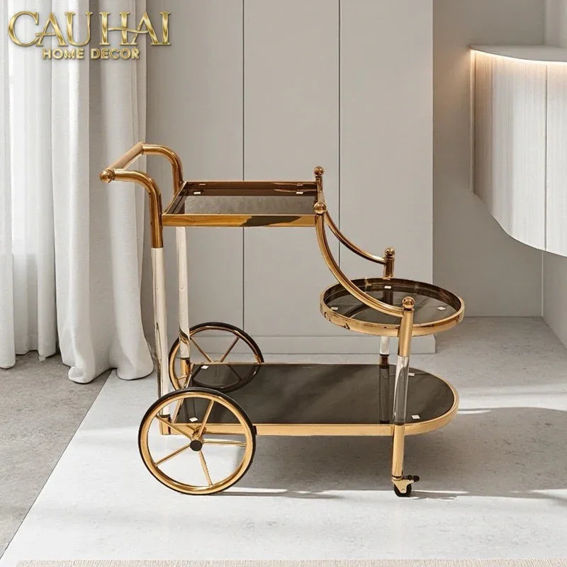 Maison Couture - Xe Đẩy Quầy Bar Grand Marquis Lusso Bar Cart Trolley 40x90x90-Bar Cart-CẬU HAI HOME DECOR