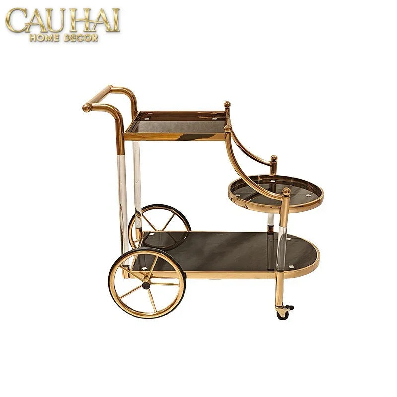 Maison Couture - Xe Đẩy Quầy Bar Grand Marquis Lusso Bar Cart Trolley 40x90x90-Bar Cart-CẬU HAI HOME DECOR