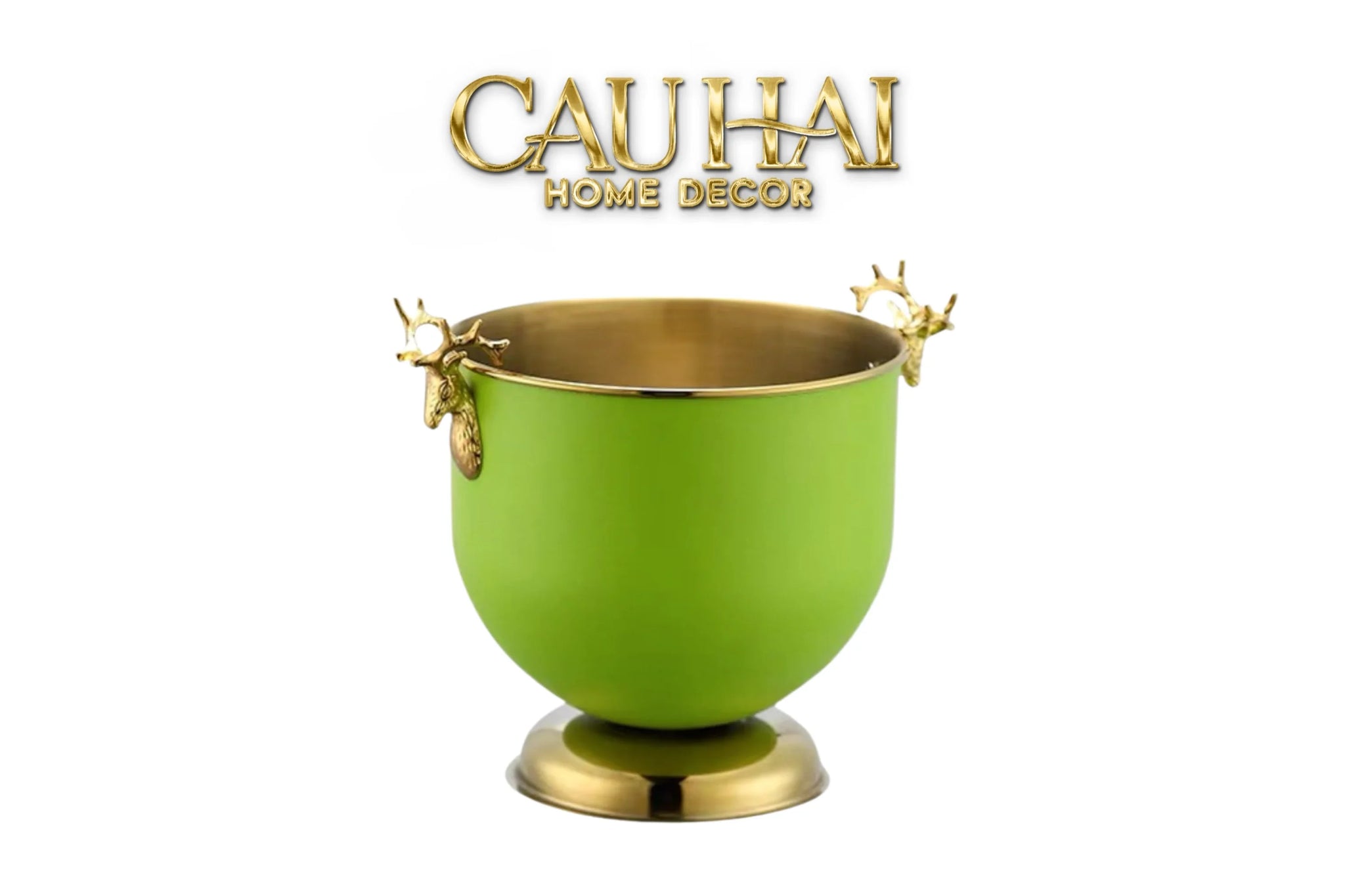 maison-couture-xo-da-avocado-golden-elk-ice-bucket-2l-17x21-cau-hai-home-decor - CẬU HAI HOME DECOR