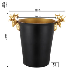 Maison Couture - Xô Đá Màu Đen Golden Elk Ice Bucket Noir Gold 5L-XÔ ĐÁ-CẬU HAI HOME DECOR